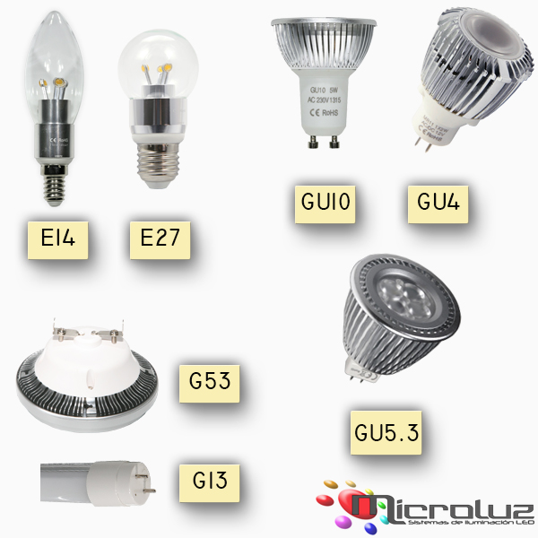 Microluz: Bombillas LED Casquillos