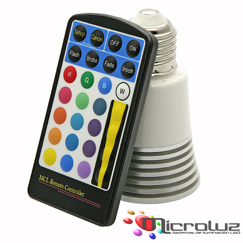 Bombilla led colores mando